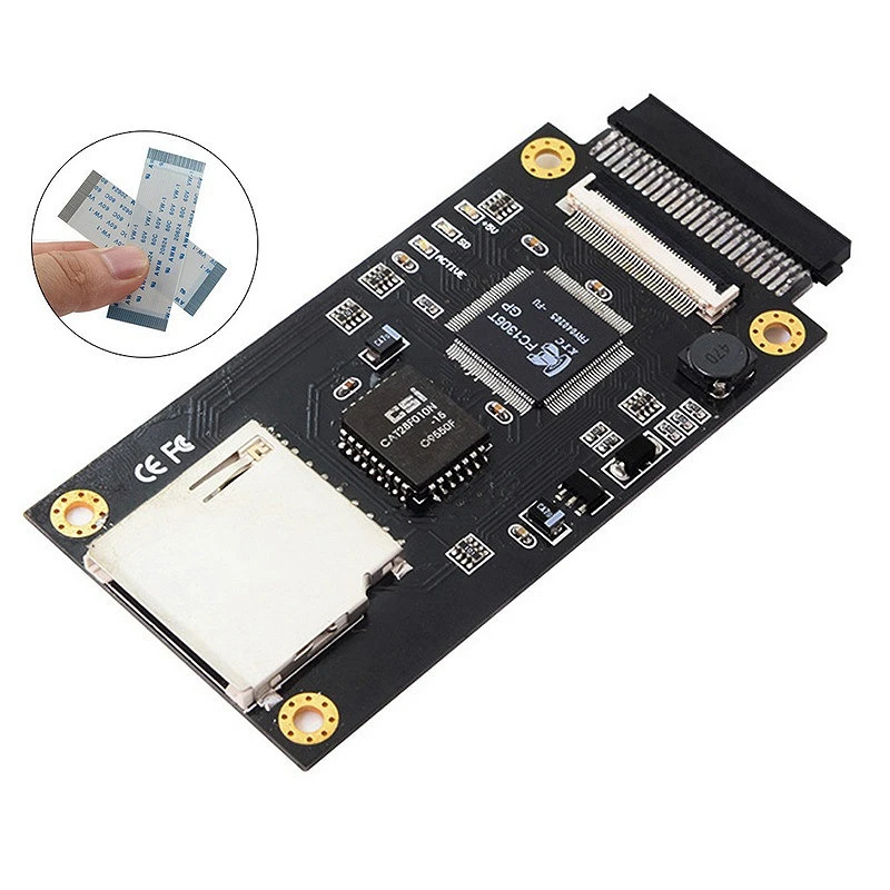 SD SDXC MMC Card To 1.8 Inch ZIF &amp IDE 50 Pin HDD Adapter with 40 LIF Flat Cable |