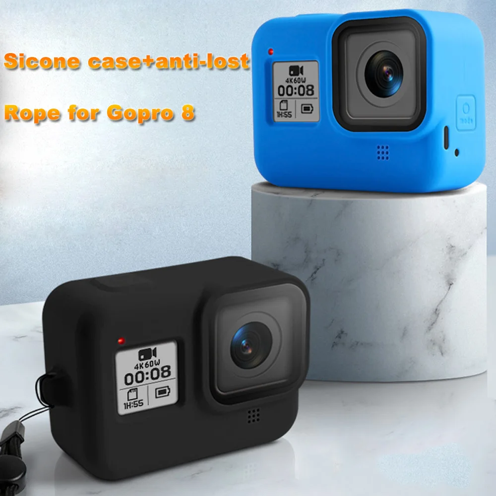 JINSERTA мягкий силиконовый корпус Защитная пленка для Gopro Hero 8 чехол черный Полное покрытие оболочка для Gopro Hero 8 Экшн-камера