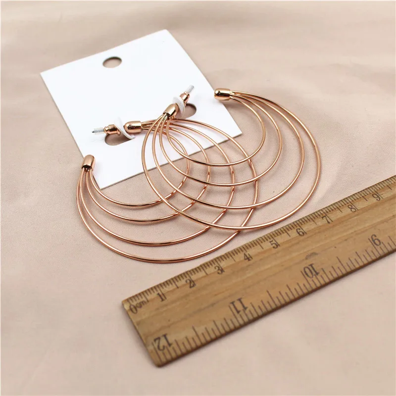 

Europe and the United States new rose gold big earrings exaggerated fashion earrings for women