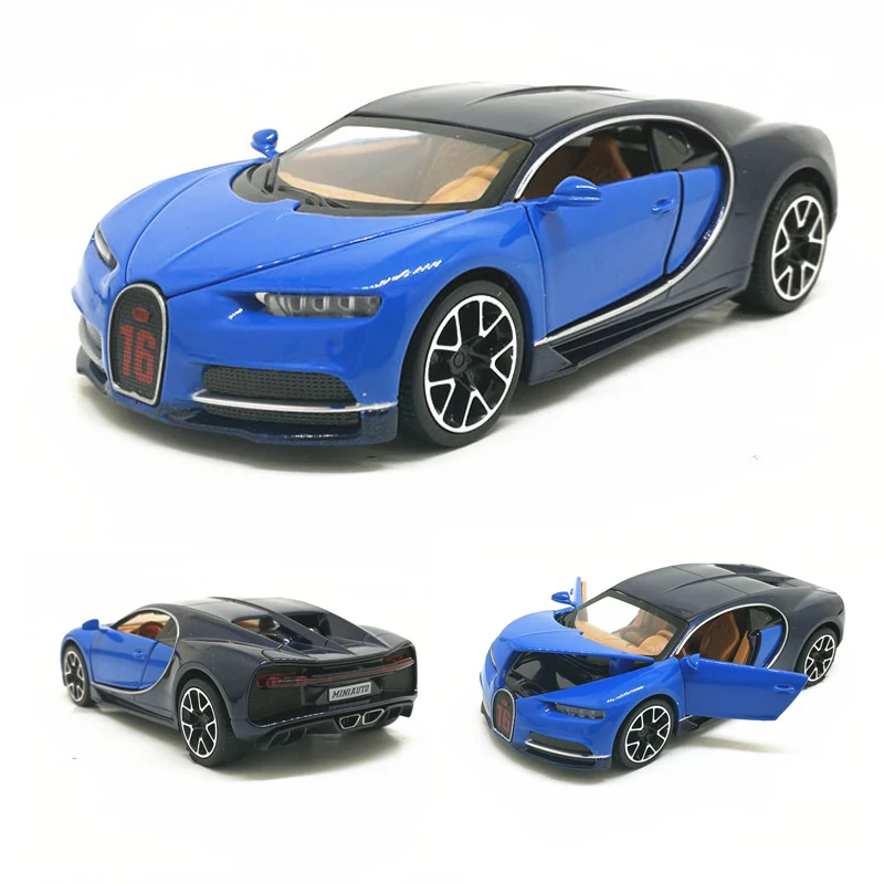 

1:32 Scale Bugatti Chiron Alloy Car Diecasts Toy Vehicles Car Model Metal Model Car Toys With Pull Black Sound For Kids Gifts