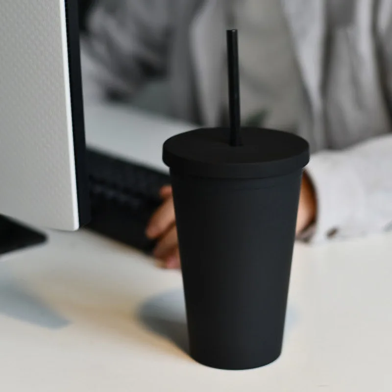 Многоразовая чашка с крышкой и соломинкой креативные чашки пластиковая кружка