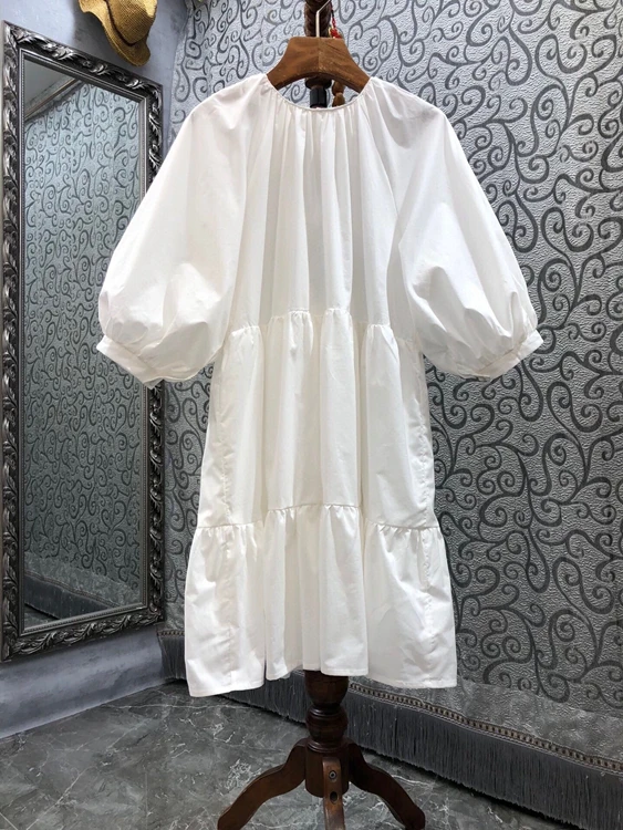 

2021 new women fashion loose casual back lace dress 1116