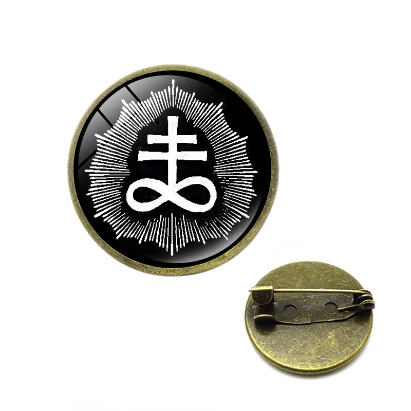 Бримстоун крест Броши Левиафан Крест символ булавки амулет талисман бижутерия