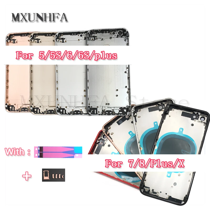 10 шт./лот задняя крышка батарейного отсека чехол для iPhone 8 7 6 6S Plus 5 5S X XS Max XR 11