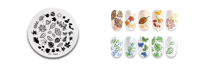 PY-Y007 12*6cm Rectangle Nail Stamping Template Halloween Style pumpkin Spider Web Flower Patterns DIY Nail Designs Manicure Stamp Plate - Цвет: PY-Y007