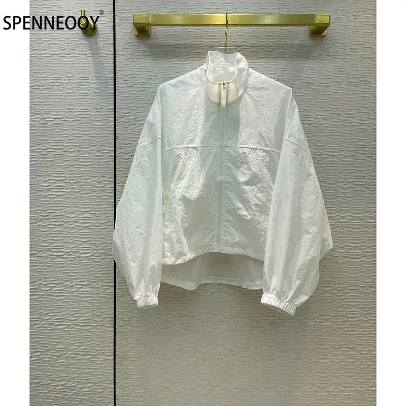 SPENNYMOOR Designer Brand Summer Casual White Pants Set  Women Fashion Lantern Sleeve Jackets + Shorts