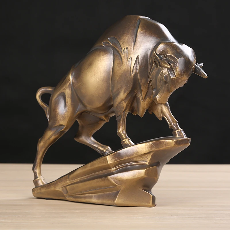 Абстрактная Скульптура Быка ручной работы из смолы Bison статуя Арена талисман