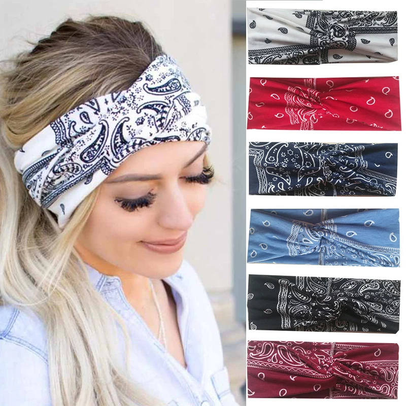 

Fashion Girls Summer Bohemian Hair Bands Women Winner Headbands Vintage Cross Turban Bandage Bandanas HairBands Hair Accessories
