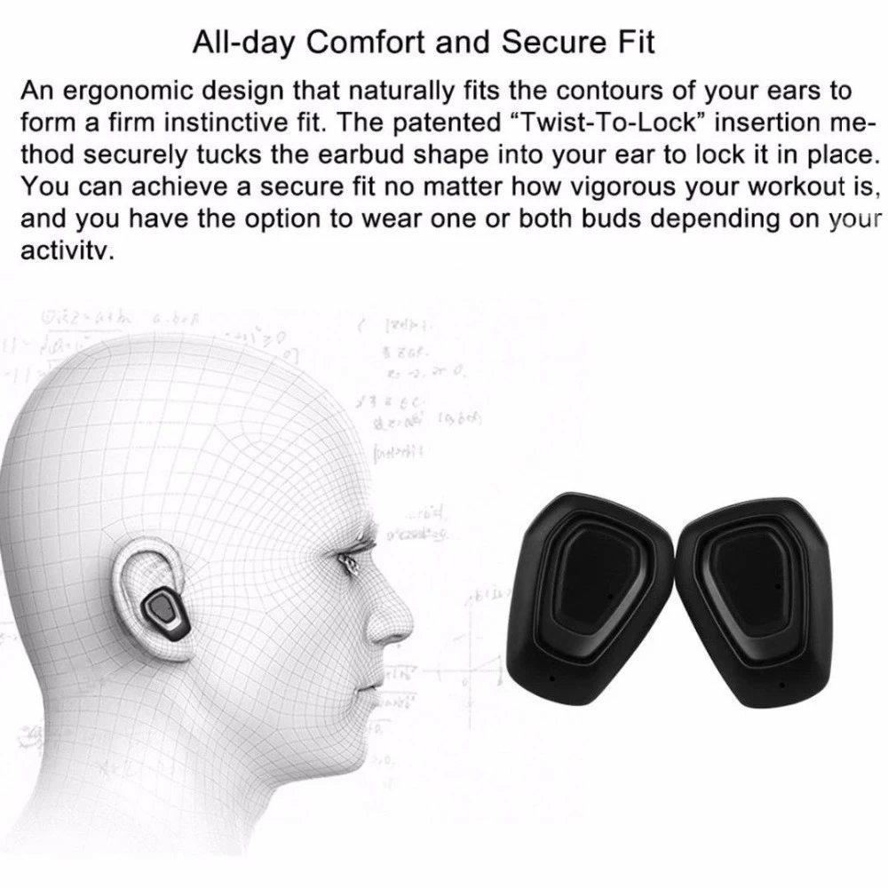 A7 TWS Беспроводная bluetooth-гарнитура стерео свободные руки спортивные Bluetooth наушники