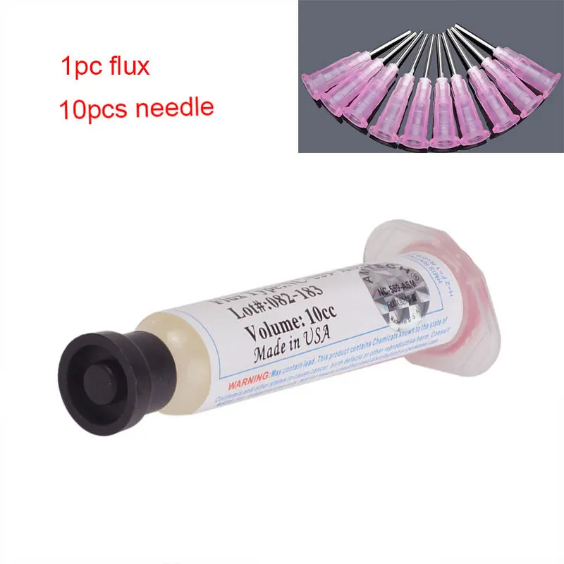 

1pc Solder Soldering Paste Flux Grease 10cc with 10pcs Needle NC-559-ASM-UV BGA PCB for Welding Tools Advanced Oil Flux Grease