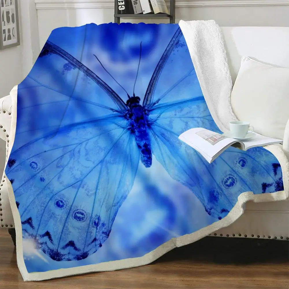 

Покрывало для кровати в виде животных NKNK, голубое плюшевое покрывало, романтичное постельное белье, покрывало в виде шерпы, премиум-качеств...