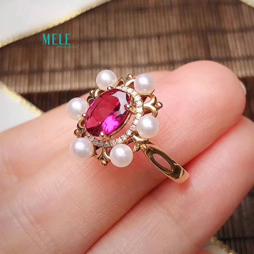 18k золото инкрустация кольцо из натурального турмалина популяции Вес 3 5 г