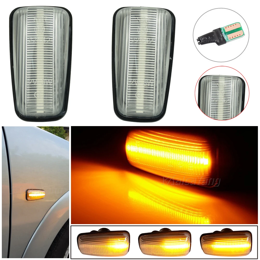 

2x Led Dynamic Turn Signal Side Marker Light Sequential Blinker Light For Peugeot 106 II 306 406 806 Citroen Berlingo Jumpy Saxo