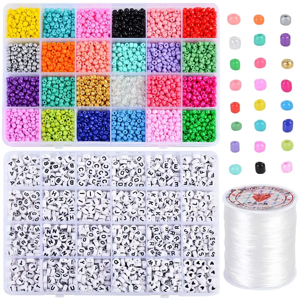 Набор бусин с буквами бусы для браслетов 3000 шт. бисер маленькими пони Браслет