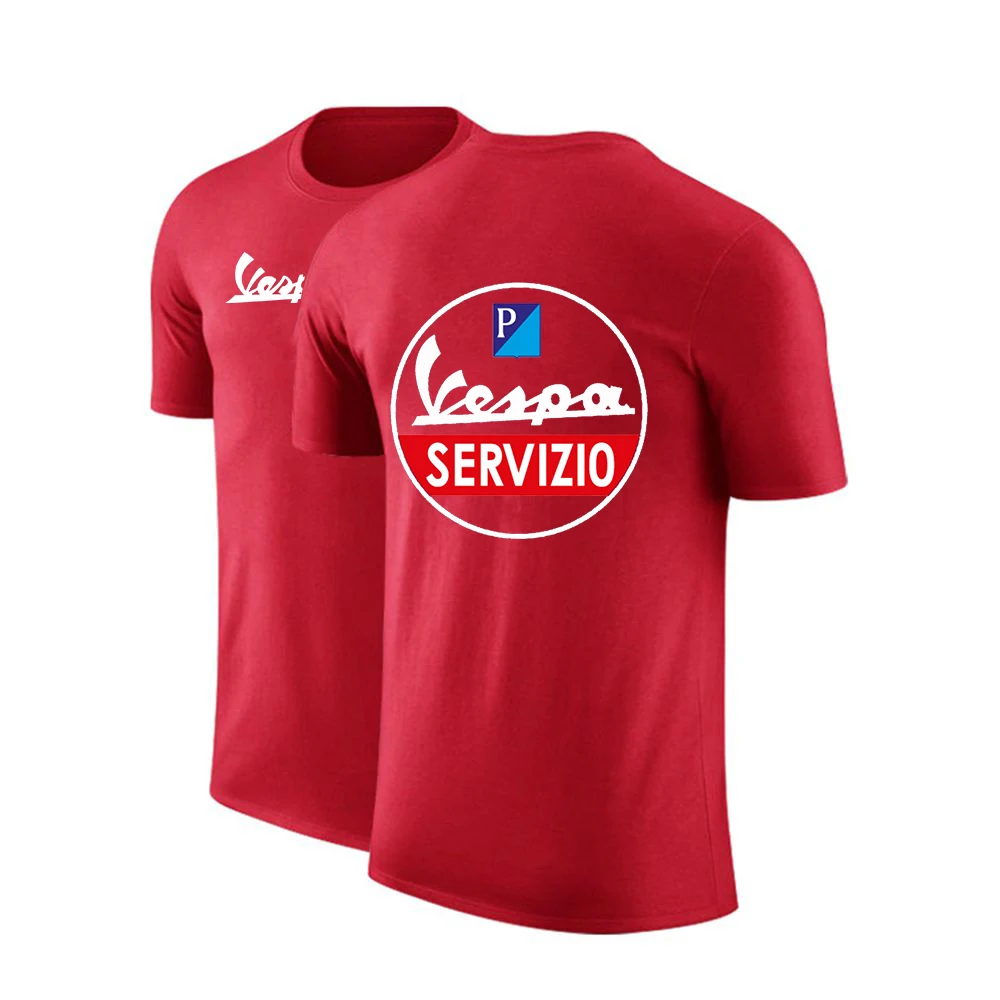 

2021 Summer Man Vespa Logo Customize Tshirt Unisex Cotton Hip Hop Popular Print Tops Solid Color Short Sleeves Tee