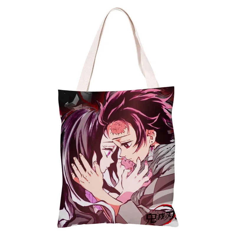 Демон убийца Kimetsu без Yaiba холст Для женщин сумка на одно плечо для девочек