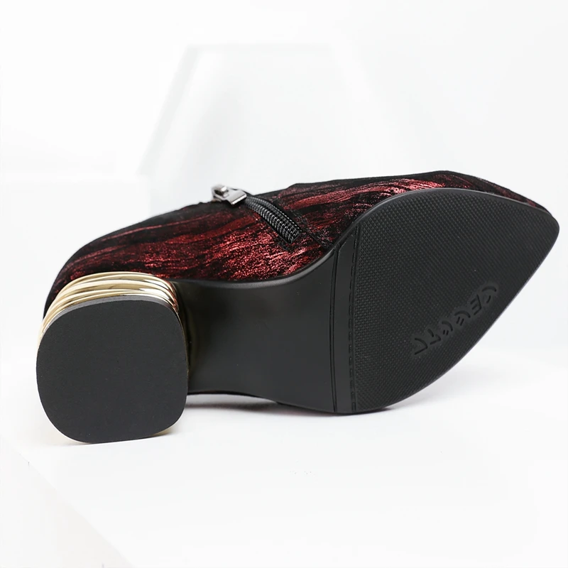 

2020 New Women's Pumps Genuine Leather Fashion High Square Heel Pointed Toe Party Spring Shoes Handmade Shallow Basic Pumps