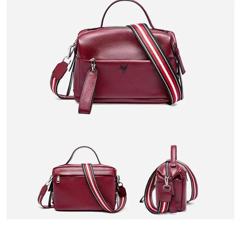 Женская сумка-Бостон с двумя ремешками из 100% натуральной кожи | Багаж и сумки