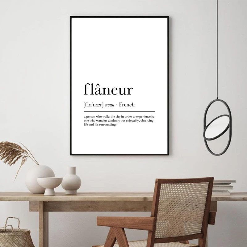 Французский словарь Художественная печать Постер типографии в скандинавском