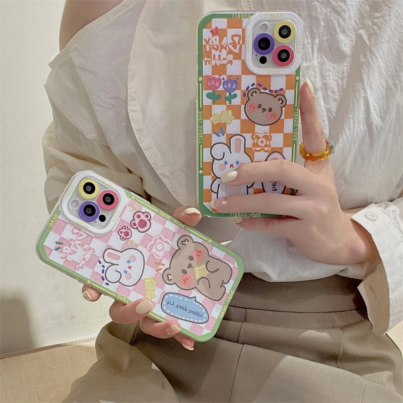 

Чехол для телефона 12 7 8 plus x xr xs max с красивым мультяшным животным медведем чехол для 11 pro max if 2 Мягкий защитный чехол
