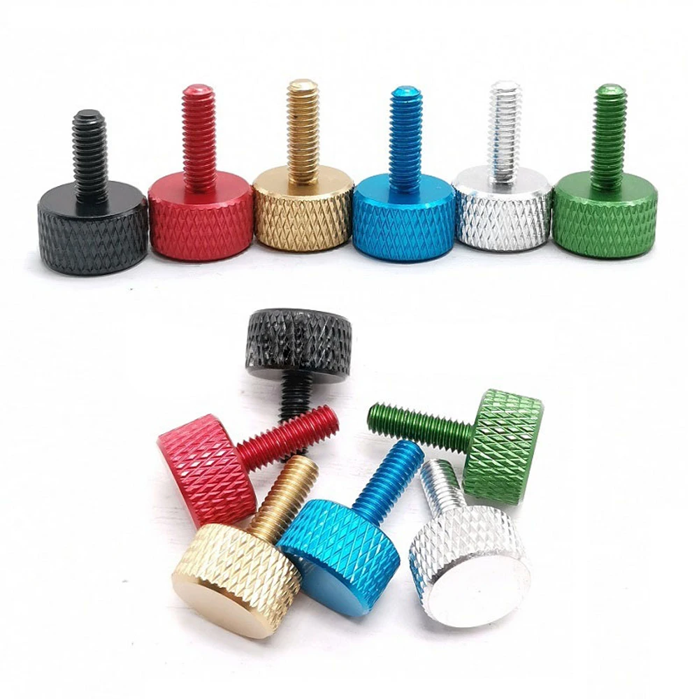 5pcs/10pcs M3 *6/8/10/12mm Length Aluminum Knurled Hand Tighten Thumb Screw Anodized For PC Computer Case Adjustment Screws |