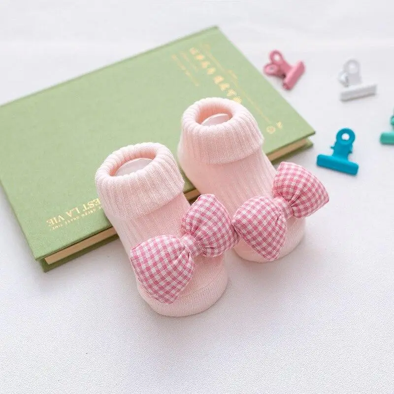 

Cotton Baby Bowknot Socks for Baby Girl Baby Boy Calcetines Bebe Toddler Newborn Infant Anti Slip Floor Socks with Rubber Soles