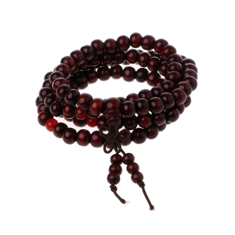 

Natural Sandalwood 8mm Beads Bracelets 108 Wood Beads Prayer Jewelry 85LB