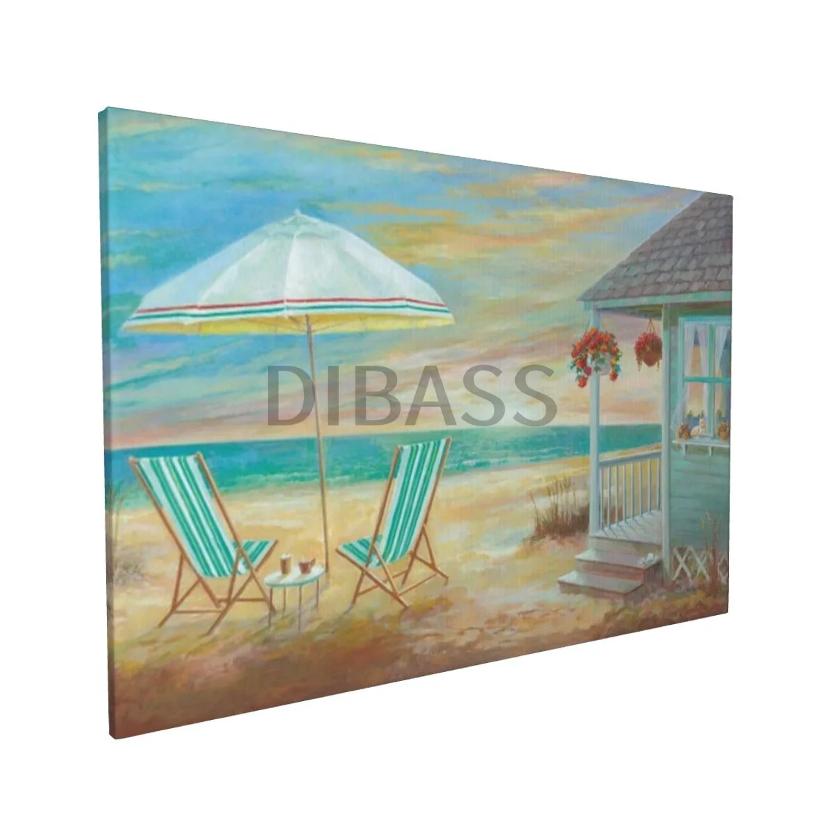 

Beach Cottage - Canvas Print Framed Wall Art Painting Home Decor for Living Room,Bedroom