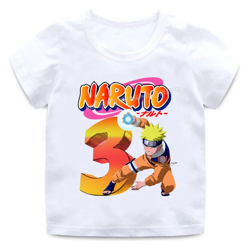 Narutos цифровой T рубашка платье для дня рождения хлопковая мальчиков с длинными