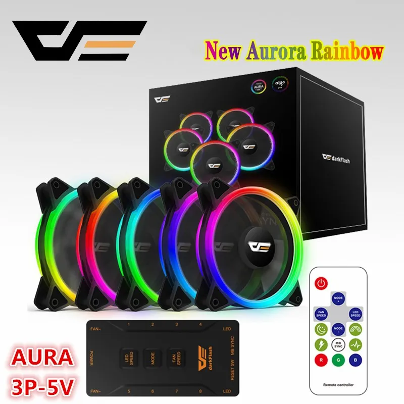 Aigo darkFlash DR12-Pro чехол вентилятор Aura Sync кулер вентилятор RGB регулируемый светодиодный 120 мм тихий удаленный компьютер кулер охлаждающий чехол для процессора вентилятор