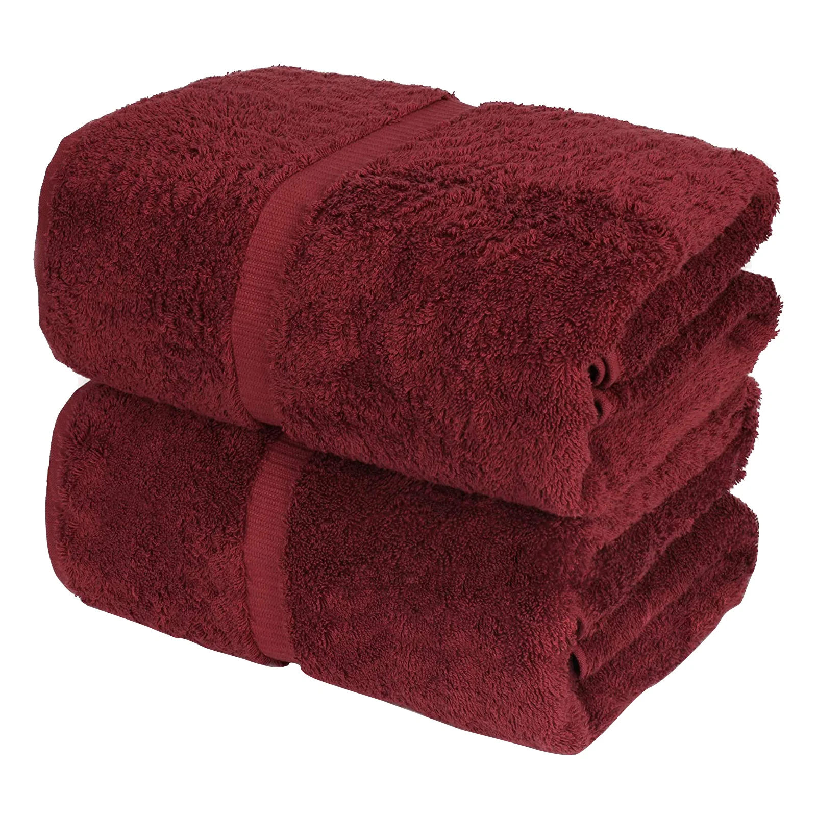 

2 Packs Of Pure Color Thick Cotton Bath Towels Home Bathroom Swimming Fitness Soft Skin-friendly Absorbent Towels