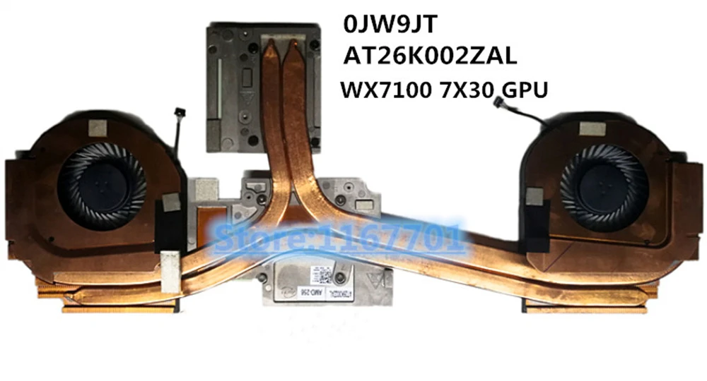 Billig Neue Original Laptop CPU/GPU Kühlung Kühler Kühlkörper Und Lüfter Für Dell Präzision 7730 M7730 WX7100 7X30 AMD-256 0JW9JT AT26K002ZAL