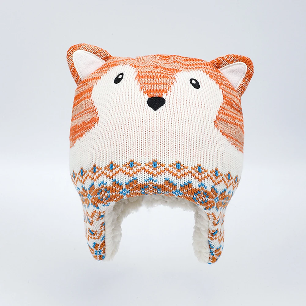 Детская шапка шарф перчатка набор зимняя с ушками для мальчиков и девочек Теплая