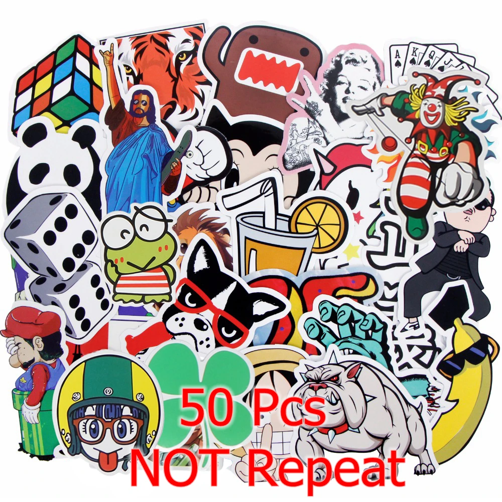50 шт. смешанные наклейки водонепроницаемый домашний декор каракули ноутбук