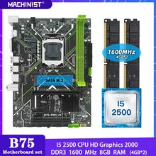 MACHINIST B75 Motherboard LGA 1155 Set Kit With Intel I5 2500 Processor DDR3 8GB(2*4G) RAM Memory TASA 3.0 HD graphics PRO-U5