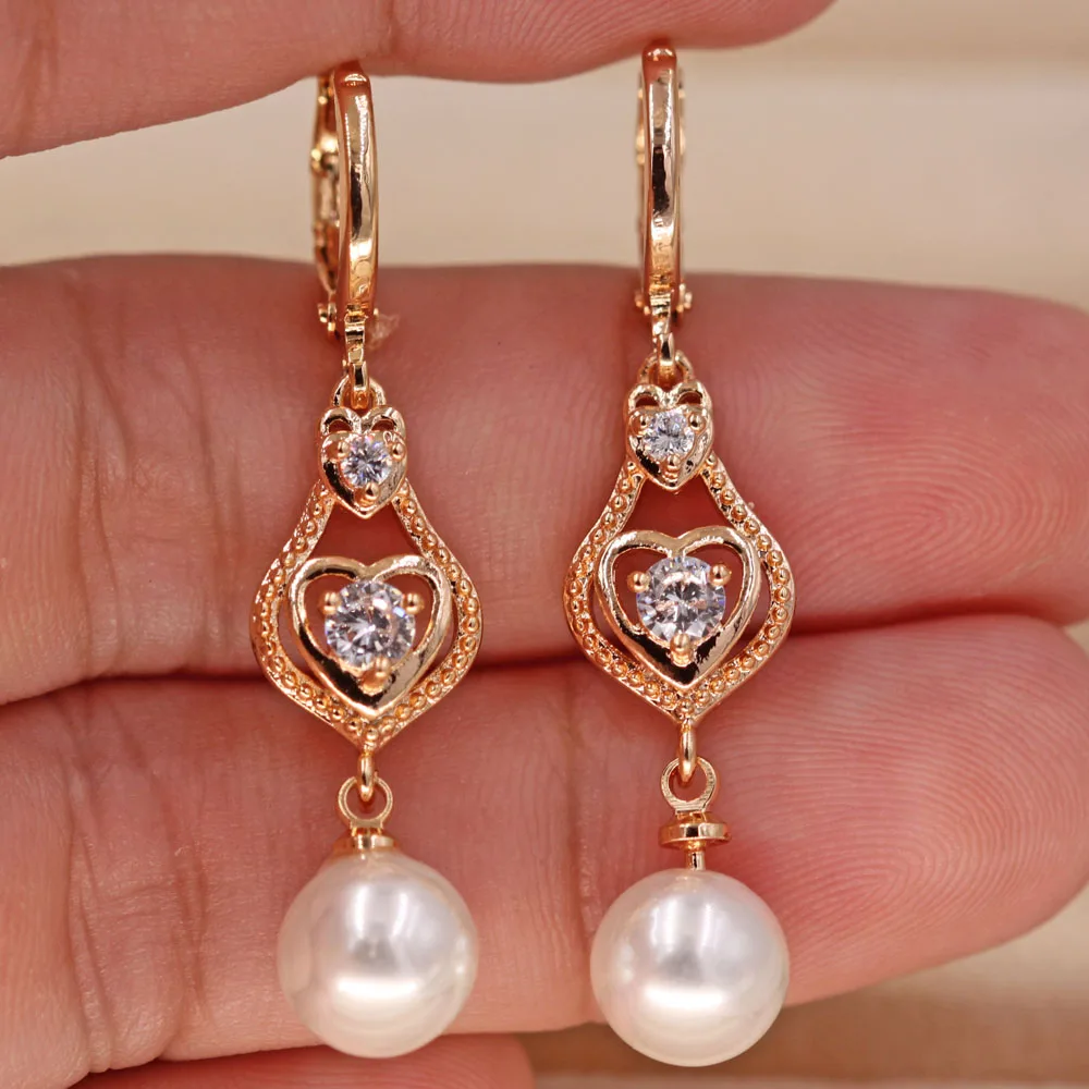 Богемные Висячие жемчужные серьги для женщин из белого циркония натуральные