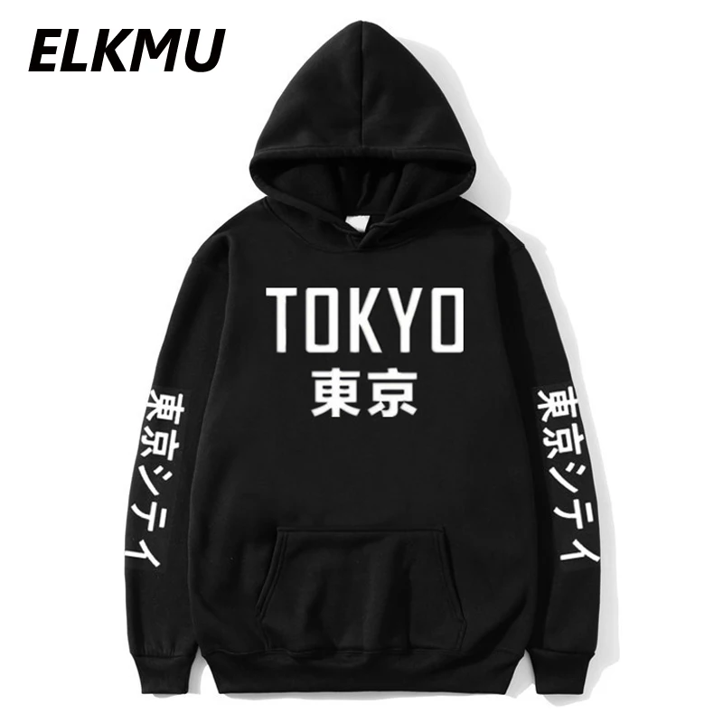 

Толстовка мужская весенне-летняя ELKMU, в стиле Токио, с надписью