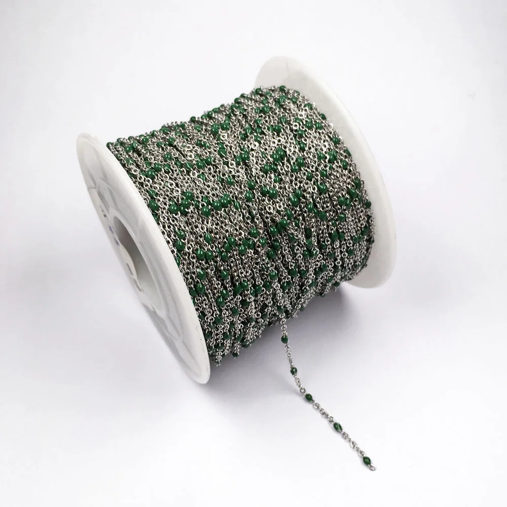 Натуральная цепочка из полудрагоценного камня, ручная работа, под падающее масло, для изготовления ожерелий, браслетов и сережек DIY 1 м/группа 2 мм.