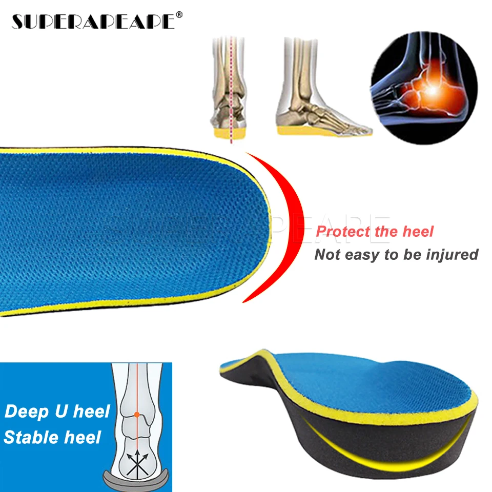 Orthotic insole for Severe flat Feet Arch Support orthopedic shoes sole Insoles for feet men women Children O/X Leg corrected