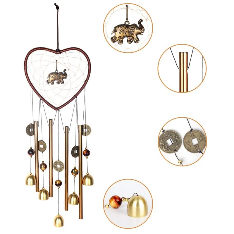 Elephant Wind Chimes Outdoor/Indoor Catcher Metal Bell Mom For Garden Yard Patio Home Room Window Decor | Дом и сад