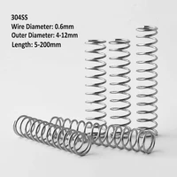 304 stainless steel compression springs y shaped spring wire diameter 0 6mm outer diameter 4567891012mm length 5 200mm