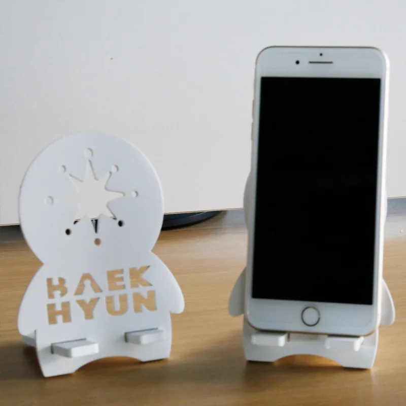 BAEKHYUN Kpop EXO деревянный держатель для мобильного телефона Поддержка ленивого рабочего стола складной держатель для мобильного телефона универсальный держатель для мобильного телефона K-pop EXO - Цвет: BAEKHYUN