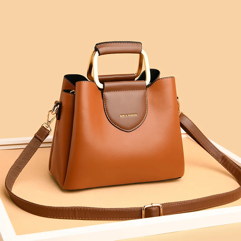 Однотонные кожаные сумки ведра для женщин новинка 2020 сумка тоут через плечо с