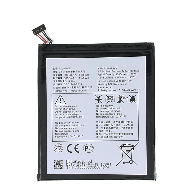 Сменный аккумулятор 3000 мАч TLP030JC, аккумулятор для ALCATEL A3 XL 9008D 9008X CAC3000034CC, аккумуляторы для мобильных телефонов