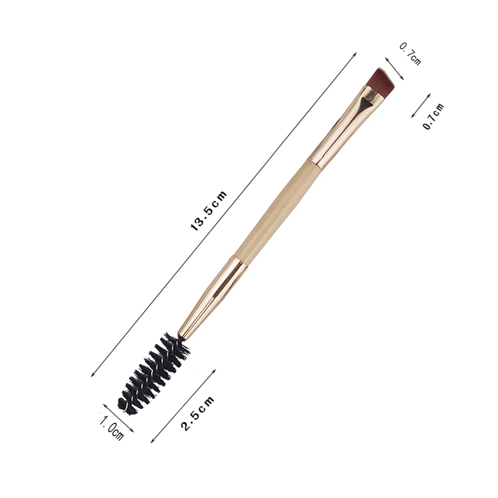 

Bamboo Handle Double Headed Eyebrow Comb Makeup Brush Lipsticks Applicator Tool Set For Foundation Powder Blush Eyeshadow