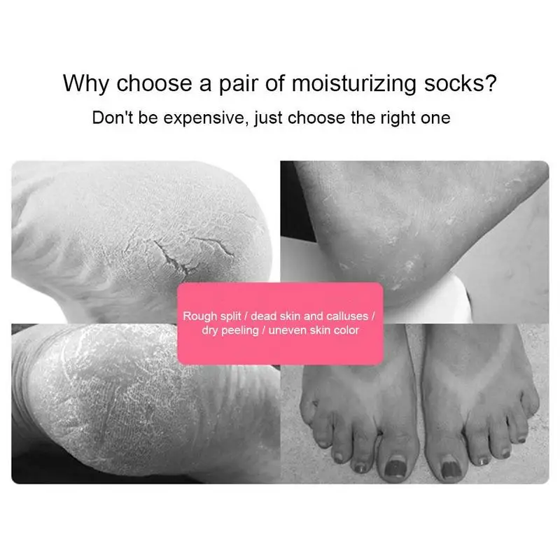 

1 Pair Feet Care Socks Moisturizing Silicone Gel Heel Use Supplies Home Cracking Foot Skin Protectors Socks Care Foot Spa A G5D0