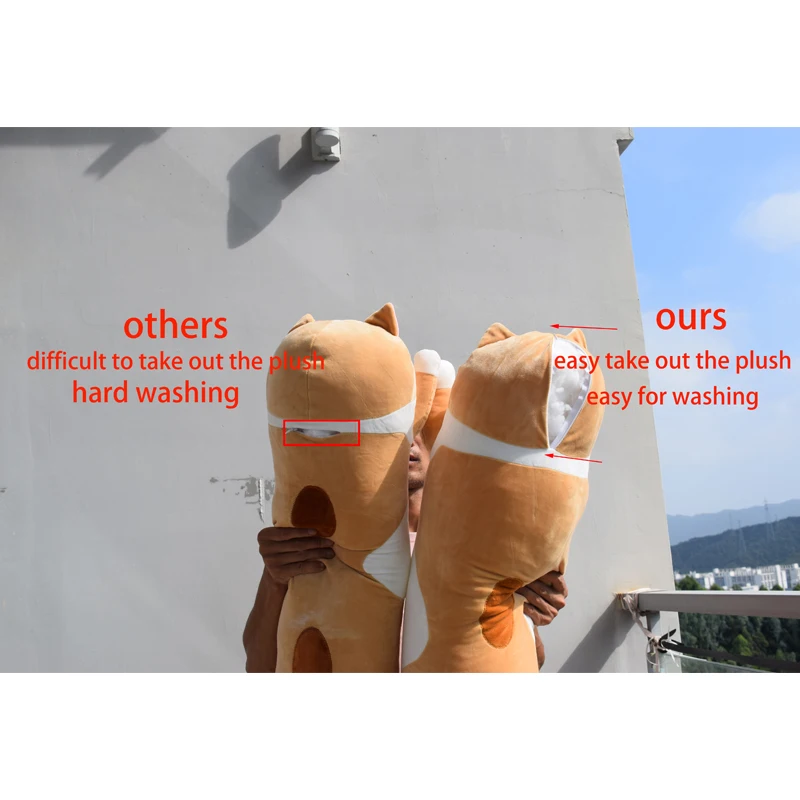 

140cm Plush Toys Animal Cat Cute Creative Long Soft Toys Office Break Nap Sleeping Pillow Cushion Stuffed Gift Doll for Kids