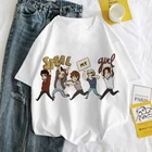 Футболка женская FIXSYS в Корейском стиле, модный белый топ в британском стиле с графическим принтом One Direction, Повседневная рубашка в стиле Харадзюку