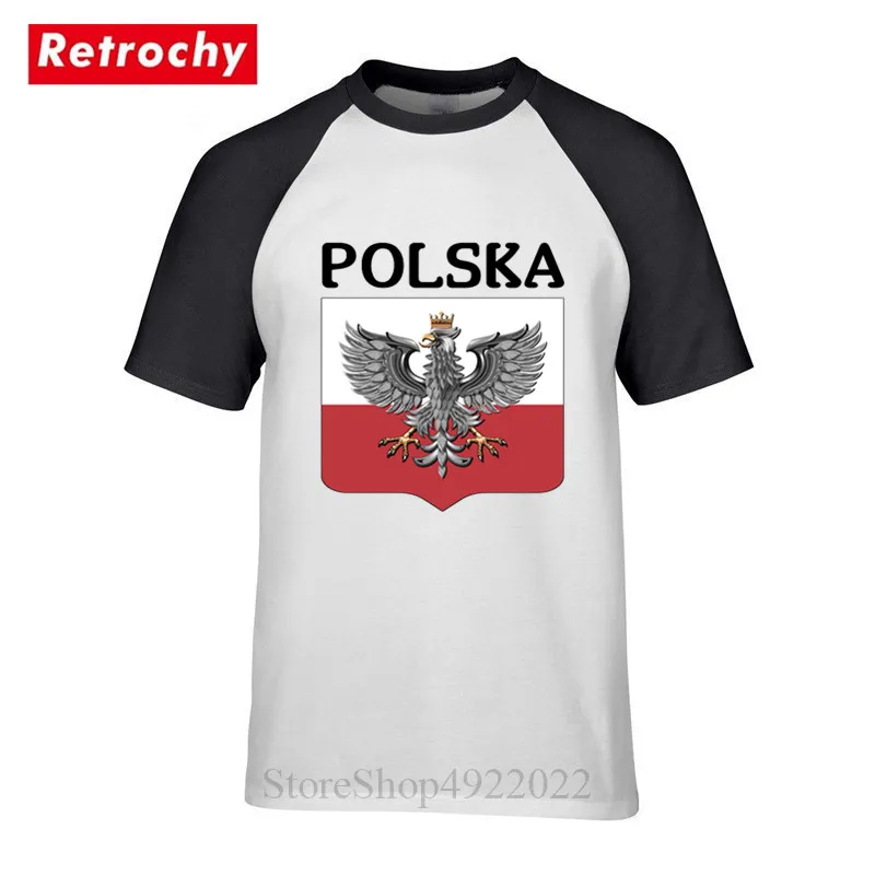 Новейшая модель Футболка Polska Awesome узор польским орлом &quotи&quot щит мужская летняя