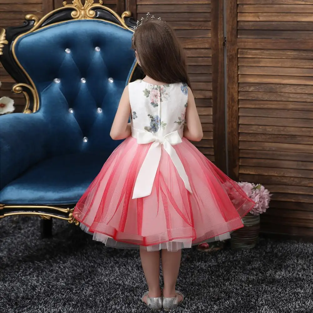 

Winter Children Clothing Flower Girls Dress Mesh Birthday Princess Dresses For Girls Kids Clothes Wedding Party Dress vestidos